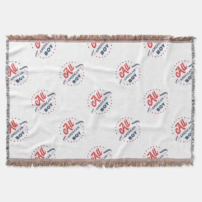 All American Boy Badge Throw Blanket (Front)