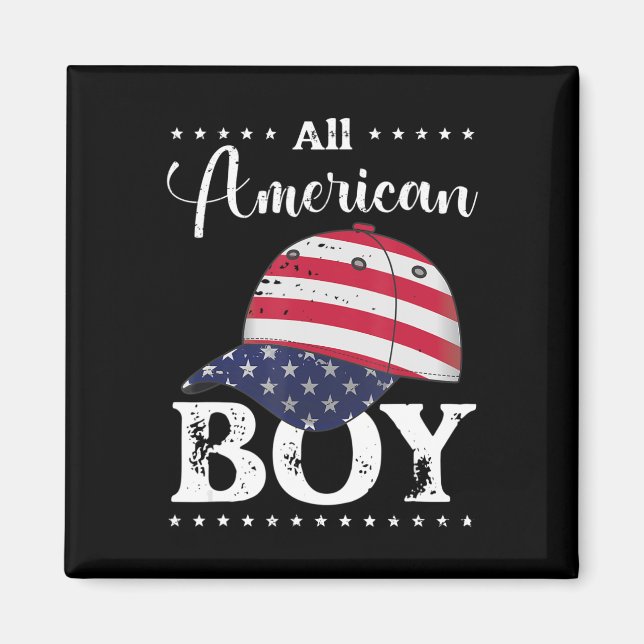 All American Boy Cap - 4th July  Magnet (Front)