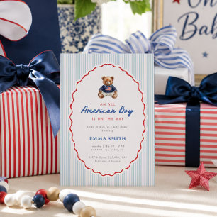 All American Boy Fourth Of July Summer Patriotic Invitation