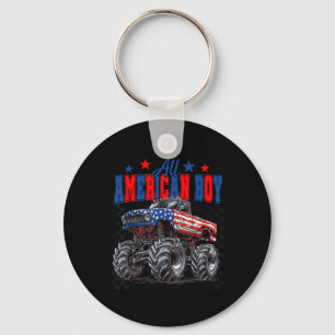 All American Boy Monster Truck Patriotic America 4 Key Ring