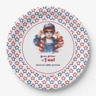 All American Boy Stars and Stripes Birthday Party Paper Plate