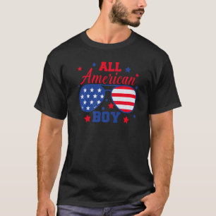 All American Boy Sunglasses USA Flag 4th of July P T-Shirt