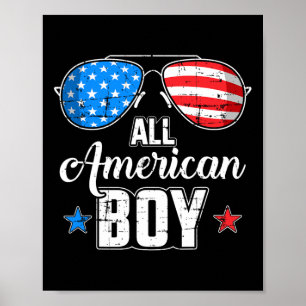 All American Boy Us Flag Sungles For Matching 4th Poster