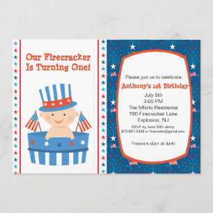 All American Boys First Birthday Invitation