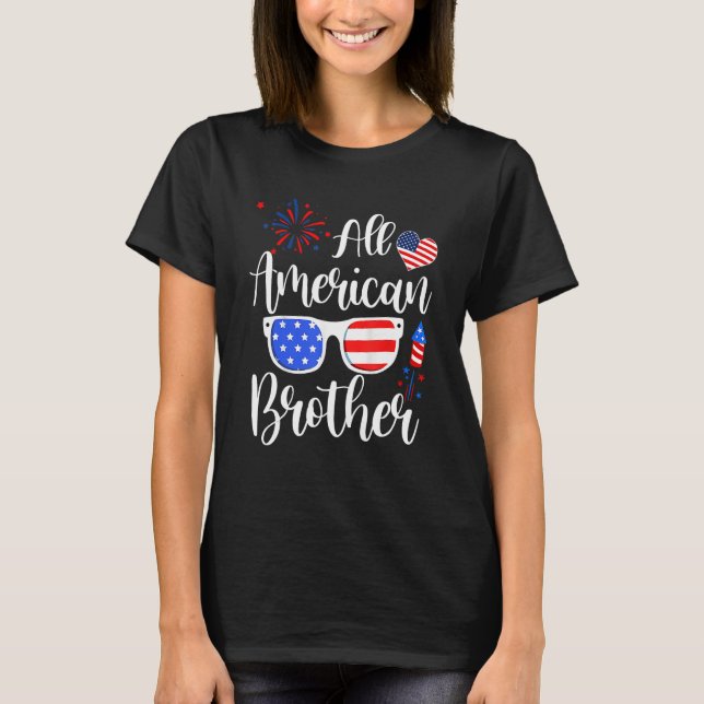 All American Brother 4th Of July Memorial Day Matc T-Shirt (Front)