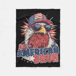 All American Bruh 4th Of July Boys Kids Patriotic Fleece Blanket