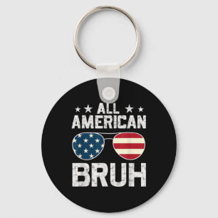 All American Bruh 4th Of July Boys Patriotic Key Ring