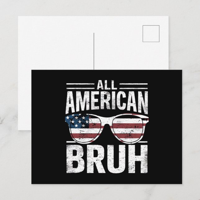 All American Bruh 4th Of July Boys Patriotic  Postcard (Front/Back)