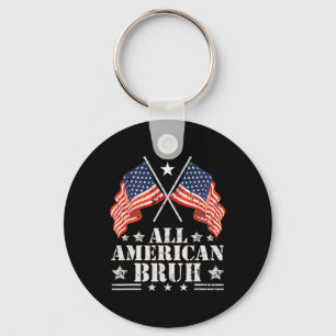 All American Bruh 4th Of July Boys Patriotic Teens Key Ring