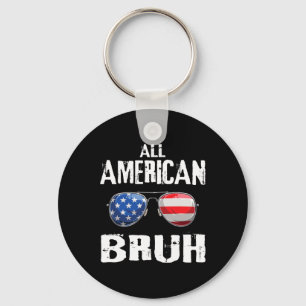 All American Bruh 4th Of July Boys Patriotic Teens Key Ring