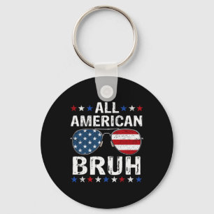 All American Bruh 4th Of July Boys Patriotic Teens Key Ring