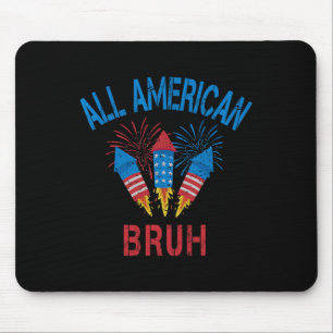 All American Bruh 4th Of July Boys Patriotic Teens Mouse Mat