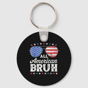 All American Bruh 4th Of July Boys Patriotic Usa T Key Ring