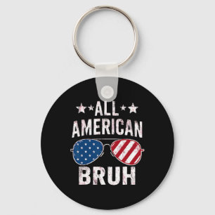 All American Bruh 4th Of July Boys Patriotic Usa T Key Ring