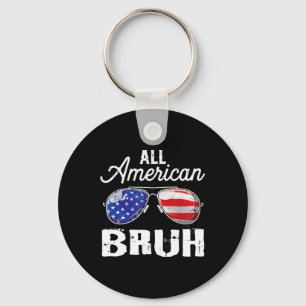 All American Bruh 4th Of July Usa Sungles Family M Key Ring