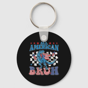 All American Bruh Dinosaur T-rex Patriotic 4th Of Key Ring