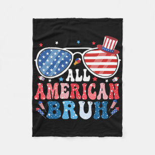 All American Bruh Fourth Of July Boys Shirt Americ Fleece Blanket