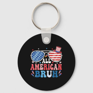 All American Bruh Fourth Of July Boys Shirt Americ Key Ring