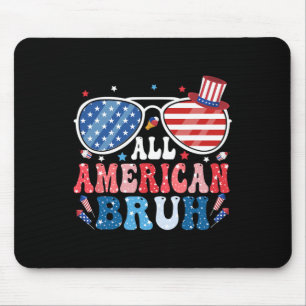 All American Bruh Fourth Of July Boys Shirt Americ Mouse Mat