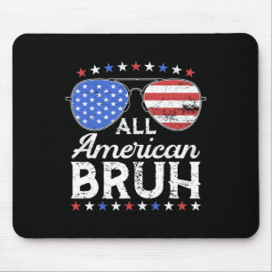 All American Bruh Funny Kids Teen Boys Patriotic 4 Mouse Mat