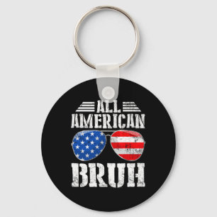All American Bruh Happy 4th Of July Boys Patriotic Key Ring