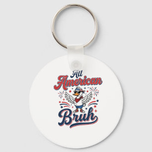 All American Bruh Patriotic Duck Vintage Shirt_1 Key Ring
