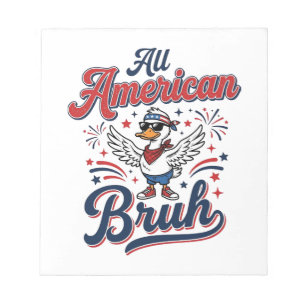 All American Bruh Patriotic Duck Vintage Shirt_1 Notepad