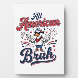All American Bruh Patriotic Duck Vintage Shirt_1 Plaque