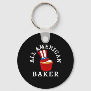All American Byker Patriotic 4th Of July Usa Cupca Key Ring