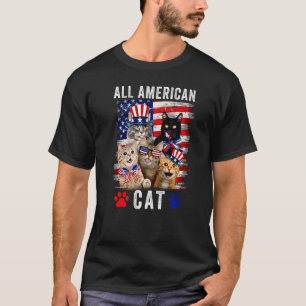 All American Cat 4th Of July Merica Cat American T-Shirt