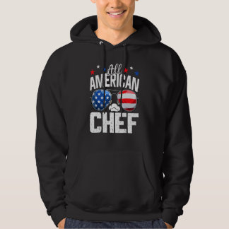 All American Chef 4th Of July American Flag Hoodie
