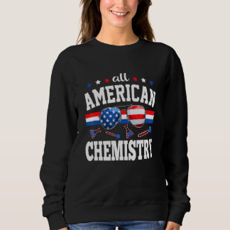All American Chemistry 4th Of July Usa Flag Sungla Sweatshirt