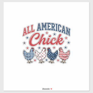 All American Chick Patriotic Chicken Shirt Design_