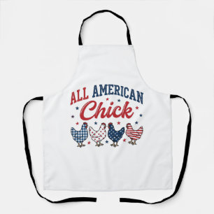 All American Chick Patriotic Chicken Shirt Design_ Apron