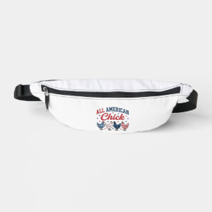 All American Chick Patriotic Chicken Shirt Design_ Bum Bags
