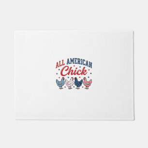 All American Chick Patriotic Chicken Shirt Design_ Doormat