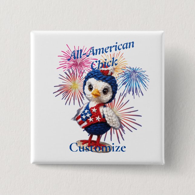 All-American Chick Thunder_Cove  15 Cm Square Badge (Front)