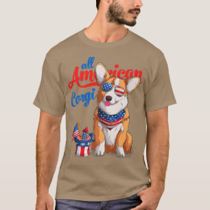 All American Corgi Sunglasses 4th Of July Corgi Pu T-Shirt