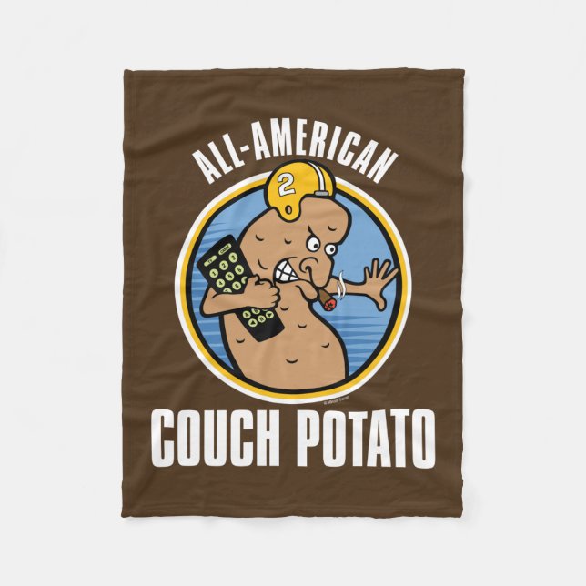 All-American Couch Potato Fleece Blanket (Front)