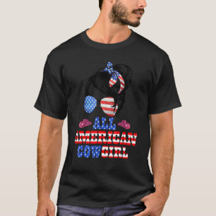 All American Cowgirl 4th Of July Western Patriotic T-Shirt
