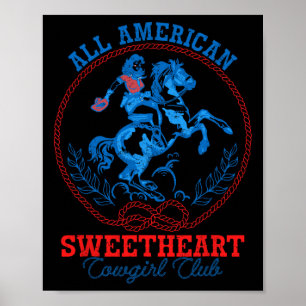 All American Cowgirl Sweetheart Club 4th Of July W Poster