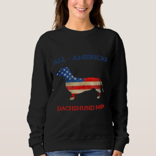 All American Dachshund Mom Custom Dog Sweatshirt