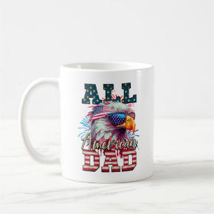 All American Dad 4th of July Bald Eagle USA Flag Coffee Mug