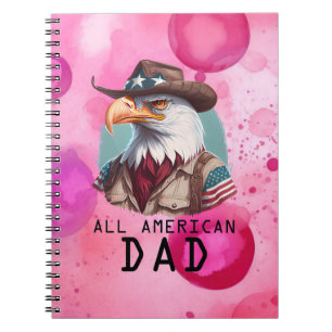 All American Dad 4th of July Bald Eagle USA Flag Notebook