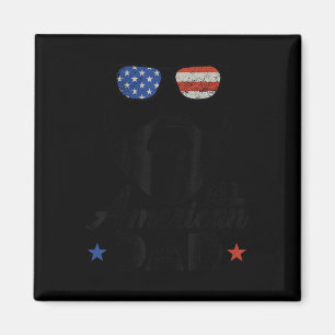 All American Dad 4th Of July Bearded Dad Beard Fat Magnet