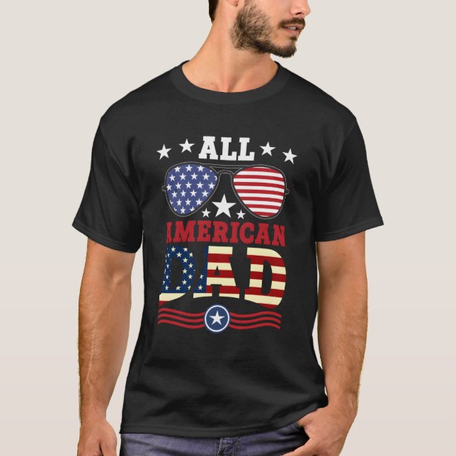All American Dad 4Th Of July Dad Son T-Shirt (Front)