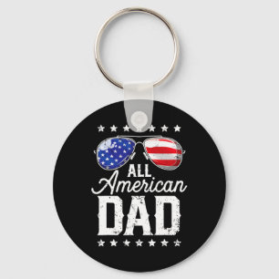 All American Dad 4th Of July Father's Day Sungles Key Ring
