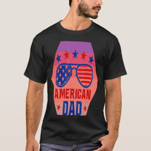 All American Dad 4th Of July Retro Sunglasses Us F T-Shirt