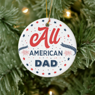 All American Dad Badge Ornament