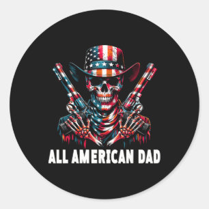 All American Dad Cowboy Classic Round Sticker